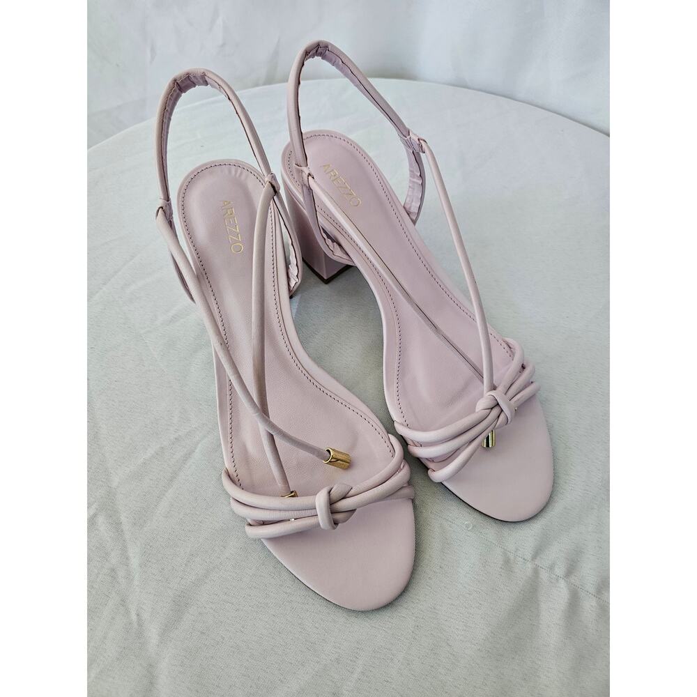 Arezzo Women's Camila Mid Block Heel Sandal Soft Violeta Color Size 9.5B NWT
